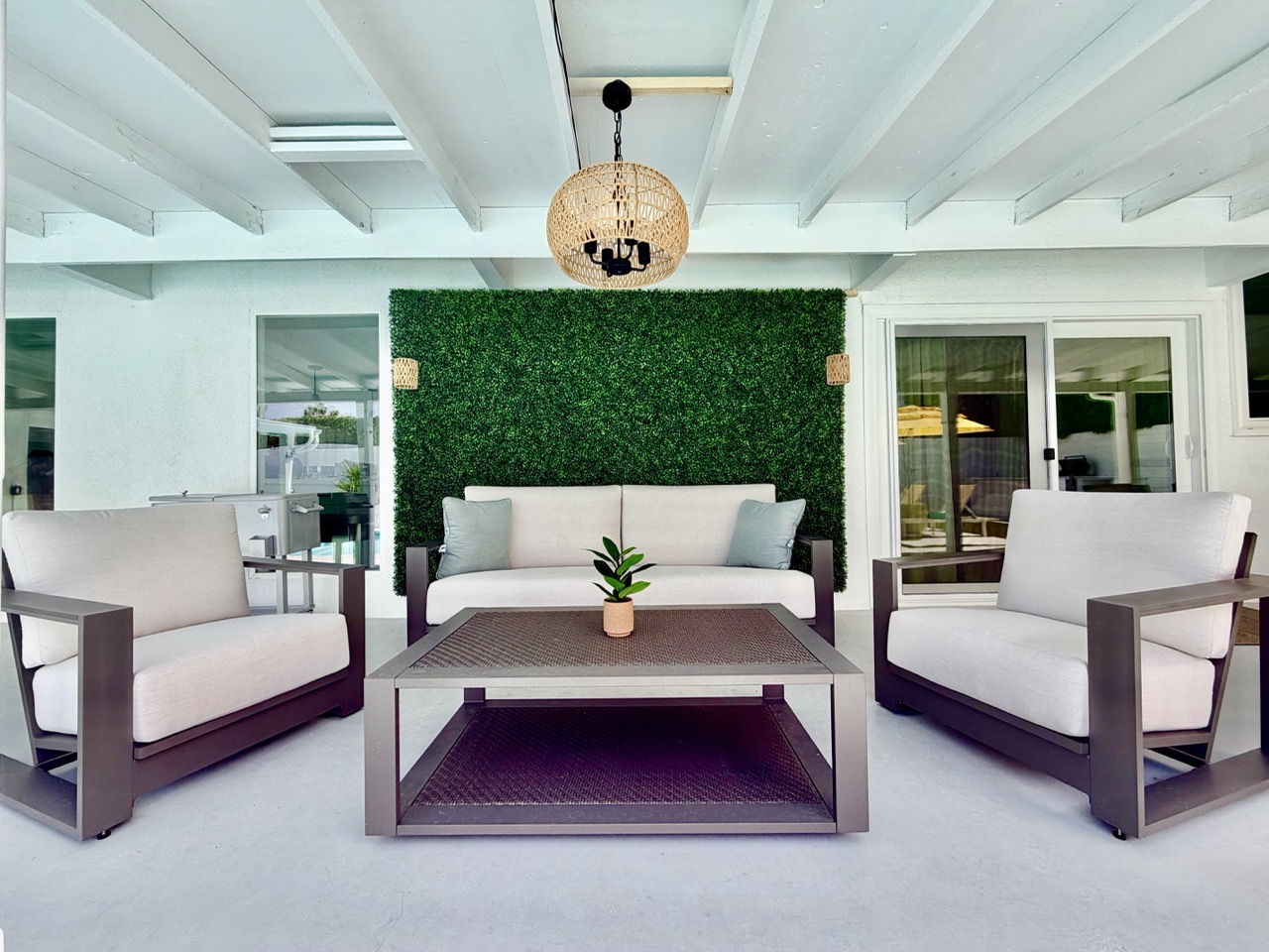 Outdoor patio lounge area